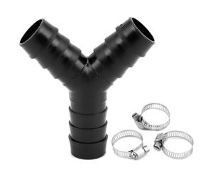 QWORK® Répartiteur en Y 2 voies, adaptateur de vidange pour machine à laver avec 3 colliers de serrage