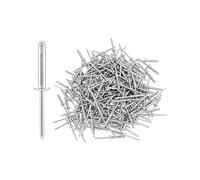 QWORK Rivets pop explosifs à trois volets, 200 pièces mandrin en aluminium à grande tête de 3/16" x 2,5 cm, rivets à triple poignée en aluminium massif, rivets à grande bride