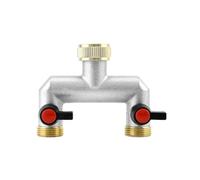 QWORK® Robinet Double Sortie - Adaptateur Tuyau Arrosage 3/4" pour Jardin, Distributeur pour la Maison, la Cuisine