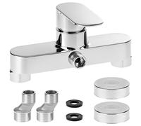 QWORK® Robinet Douche, robinet de sortie G1/2", mitigeur mural chromé, cartouche céramique, pour eau froide et chaude