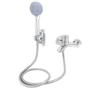 QWORK® Robinet Salle Bain, Robinet Baignoire avec Douchette, Robinet avec Cartouche Céramique, Baignoire avec 1.5M Flexible en Acier Inoxydable
