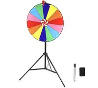 QWORK® Roue de la Fortune 50 cm avec trépied - Effaçable à Sec, 14 Fentes Colorées, Hauteur Ajustable 90-150 cm - Idéal pour Les Fêtes et Événements
