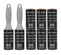 QWORK® Rouleau Anti Poils Animaux 720 Feuilles (8 Rouleaux) avec 2 Poignées - Super Collantes pour Poils d'animaux, Vêtements et Plus