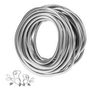 QWORK® Rouleau de 10 Mètres Fil en Aluminium Argenté de 5 mm pour Loisirs Créatifs, Fabrication de Bijoux, Bonsaïs, Flexible