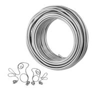 QWORK® Rouleau de 20 Mètres Fil en Aluminium Argenté de 4 mm pour Loisirs Créatifs, Fabrication de Bijoux, Bonsaïs, Flexible et Durable