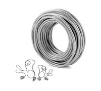 QWORK® Rouleau de 20 Mètres Fil en Aluminium Argenté de 5 mm pour Loisirs Créatifs, Fabrication de Bijoux, Bonsaïs, Flexible et Durable