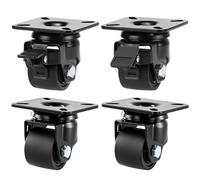 QWORK® Roulette Charge Lourde 50mm Avec Freins - Capacité 500KG, Silencieux & Anti-Vibration - Lot de 4 Idéales pour Meubles, Industrielles, Transport