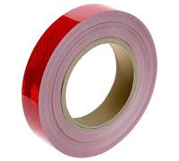 QWORK® Ruban Adhésif Réfléchissant Rouge 20 m x 2,5 cm - Bande de Sécurité Haute Visibilité à Motif en Losange pour Remorques, Camions, Bateaux et Signalisation - Autocollant Imperméable