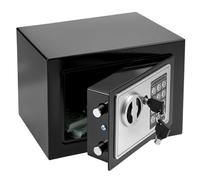 QWORK® Safe Vault, Petit Coffre-Fort pour la Maison, Acier de Haute qualité, 23 * 17 * 17 cm, avec Serrure électronique et 2 clés, pour espèces, Cartes d'identité, Bijoux