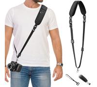 QWORK® Sangle pour appareil photo, sangles d'épaule avec sac de rangement, compatible avec DSLR/SLR plupart