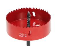 QWORK® Scie Cloche Bi-Métal Ø 110 mm, acier rapide HSS M42, avec tige hexagonale et foret pour aluminium, fer et bois