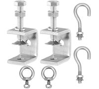 QWORK® Serre joints c, acier inoxydable 304, pince c robuste, plage de serrage réglable 0-25 mm, avec crochets et boulons àœil en acier inoxydable, pour le travail du bois de bricolage