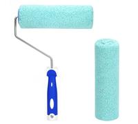 QWORK® Set de rouleaux à peinture en microfibre pour texture spéciale, rouleau à peinture 23 cm, hauteur de poil 12 mm, manche du rouleau compatible avec les tiges télescopiques