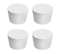 QWORK Solide Laboratoire Bouchon en Caoutchouc, Blanc en Forme de Cône, 9# (46x38x30mm), 4 Pièces