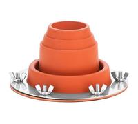 QWORK® Sortie de Tuyau pour poêle pour Tente, Manchon de Tuyau de poêle avec Bride d'étanchéité en Acier Inoxydable, Adapté aux tuyaux de 45 à 85 mm