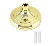 QWORK Support de base pour drapeau, support de drapeau pour une utilisation en intérieur et en extérieur, support de base au sol, compatible avec mât de drapeau de 3,3 cm et 2,8 cm de diamètre - Doré