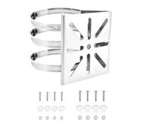 QWORK® Support de caméra de Surveillance Universel, Acier Inoxydable, Support de mât Vertical avec 3 Boucles Ø100mm