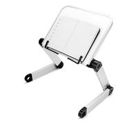 QWORK® Support de livre réglable, support de lecture en alliage d'aluminium, support de livre de cuisine, pliable, blanc