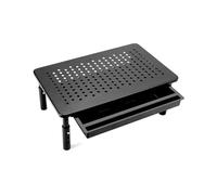 QWORK® Support de Moniteur avec tiroir, 3 réglages de Hauteur, Charge 20 kg, pour écran d'ordinateur PC, Ordinateur Portable, projecteur, 37x23cm