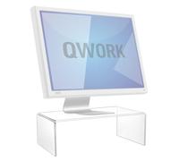 QWORK® Support De Moniteur, Réhausseur D'écran en Acrylique, Étagères en Acrylique, 30 x 15 x 10 cm, pour Moniteur D'ordinateur PC, Ordinateur Portable