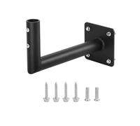 QWORK Support de montage en acier robuste pour girouette, noir, s'adapte aux tiges jusqu'à 1,9 cm de diamètre, plaque de base de 8,3 cm avec trous pré-percés