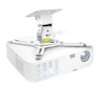 QWORK® Support de Plafond Universel pour projecteur, Support pour projecteur Blanc, Rotation à 360°, Inclinaison à 20°, jusqu'à 10 kg
