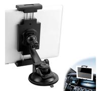 QWORK® Support de Voiture Universel Rotatif à 360° pour Tablette pour Pare-Brise/Tableau de Bord - Ventouse en PU Stable et Lavable - pour Tablettes et Smartphones de 4,7" à 12,3"