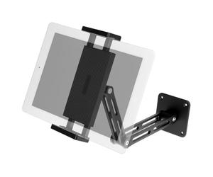 QWORK® Support Mural pour Tablette, en Aluminium, avec Socle Rotatif à 360°, réglable en Hauteur et Pliable pour appareils de 4,7 à 13 Pouces.
