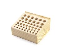 QWORK Support pour outils en cuir, 46 trous, en bois, pour maroquinerie, outil de poinçon, outil de stockage