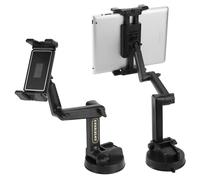 QWORK® Support pour tablettes et téléphones Portables de 4,7 à 12,9 Pouces pour Voiture - Bras d'extension Multiples, Ventouse Ultra-Stable, pour Tableau de Bord et Pare-Brise