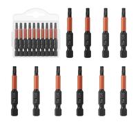 QWORK® T20 jeu d'embouts de tournevis à percussion, embouts de tournevis 1/4", jeu d'embouts hexagonaux en acier S2 de 50 mm, 10 pièces