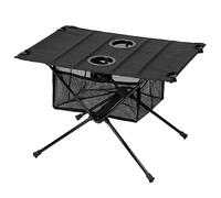 QWORK® Table Pliante de Camping légère avec Porte-gobelet, Support de Table de Camping 60x40x38 cm en Aluminium et Tissu Oxford