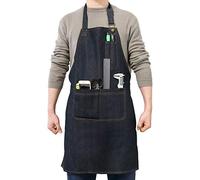 QWORK® Tablier de Travail avec 4 Poches à Outils, Tablier d'Atelier de Menuiserie pour Homme et Femme - Noir