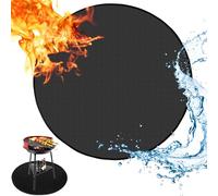 QWORK® Tapis Anti feu Rond 100cm - Tapis Sol en Fibre de Verre pour Barbecue et foyers - Protection de Sol Ignifuge et portabilité Facile