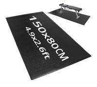 QWORK® Tapis de Protection de Sol pour Appareils de Fitness - 150 x 80 x 0,6 cm - PVC Haute Densité, Absorption des Chocs, Réduction du Bruit, Antidérapant