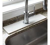 QWORK® Tapis de Robinet en Terre de Diatomée 40x10cm, Protection Évier à Séchage Rapide, Pare-Éclaboussures Absorbant, pour Cuisine et Salle de Bain