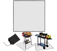 QWORK® Tapis Ignifuge, Tapis Anti Feu 100 x 100 cm, Tapis Barbecue Ignifuge Résistant à la Chaleur, pour sous Les Foyers, Cheminée, Barbecue au Charbon de Bois