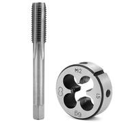 QWORK® Taraud M12x1.5mm, jeu de tarauds et filières