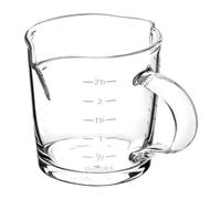 QWORK® Tasse Doseuse en Verre, Tasse Doseuse avec Double Sorties et Poignée, 70 ml Tasse à Lait, pour Expresso, Cocktails, Lait