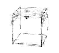 QWORK® Terrarium Acrylique, boîte d'alimentation d'insectes, 15 × 15 × 15 cm pour mante Religieuse, araignées, lézards, escargots