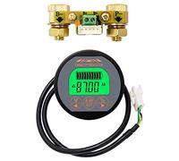 QWORK® Testeur de batterie, Batterie Moniteur amperemetre voltmètre, 8-80V 0-100A, avec câble personnalisé de 2 m, pour voiture bateau à moteur caravane camper