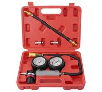 QWORK® Testeur de Fuite de Cylindre, Testeur de Compression, Outil de Test de Fuite Moteur avec Deux Manomètres