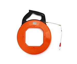 QWORK® Tire Fil Electrician 30 Mètres, Aiguille Electricien, Pour La Pose De Câbles Avec Ressort De Guidage, Diamètre 4 mm