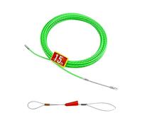 QWORK® Tire fil électriques15m, aiguille tire fil, largeur 4.5mm pour la pose de câbles, câble de communication, outils d'électricien