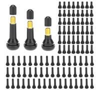 QWORK TR412 TR413 TR414 Lot de 100 tiges de valve de pneu sans chambre à air, valves en caoutchouc à clipser pour voitures, camions, remorques et plus encore - Convient aux trous de jante de 1,2 cm