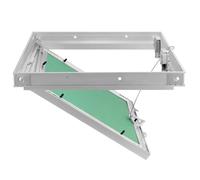 QWORK® Trappe de visite 300 x 300 mm, dimensions extérieures 325 x 325 mm, profondeur d'encastrement 30 mm, cadre en aluminium, pour cloisons sèches et locaux humides