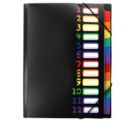QWORK® Trieur à Soufflet a4, 12 Compartiments Multicolore, Dossier Rangement Documents