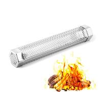 QWORK® Tube de Fumage pour Barbecue en Acier Inoxydable de 30 cm, Tube de Fumage Hexagonal de Haute Qualité pour Gril à Granulés, Fumoir à Froid pour Tous Les Grills, Fumage à Chaud/à Froid