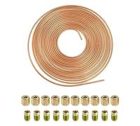 QWORK® Tuyau de frein plaqué cuivre 10 m, Tuyau de frein tube, OD 4.76 mm, ID 3.3 mm avec 20 écrous