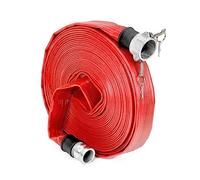 QWORK Tuyau d'évacuation plat à contre-courant de 5,1 cm x 30,5 m avec raccords Camlock C et E en aluminium, tuyau de vidange robuste pour évacuation d'eau, vidange de piscine ou lavage à contre-courant